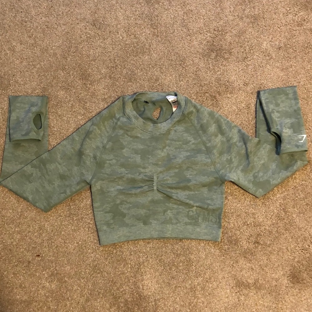 Gymshark Camo long sleeve crop top